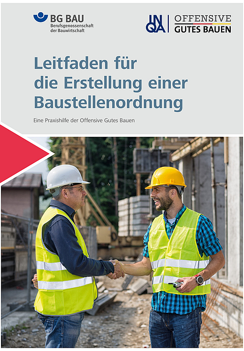 Titelseite der Broschüre "Leitfaden für die Erstellung einer Baustellenordnung"
