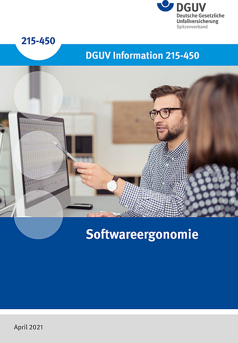 Titelbild der DGUV Information 215-450: Softwareergonomie.
