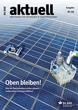 Titelbild BG BAU aktuell 1/2026 Gebäudemanagement