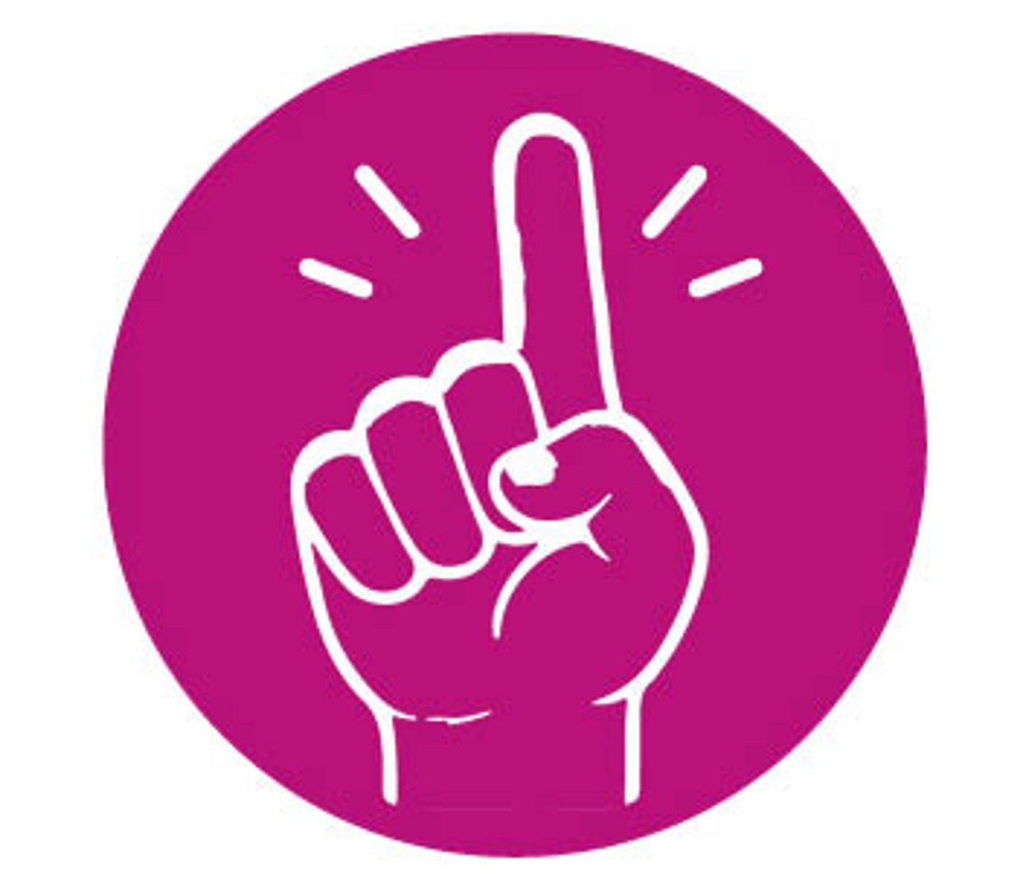 Icon erhobener Zeigefinger. 