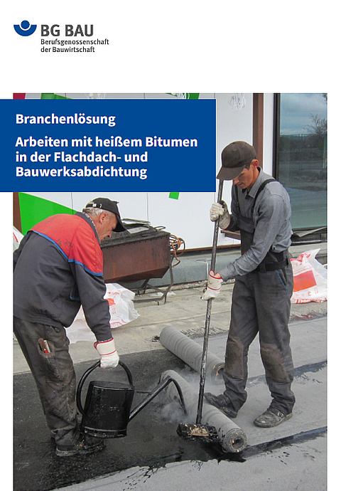 Titelbild der Branchenlösung "Arbeiten mit heißem Bitumen in der Flachdach- und Bauwerksabdichtung". 