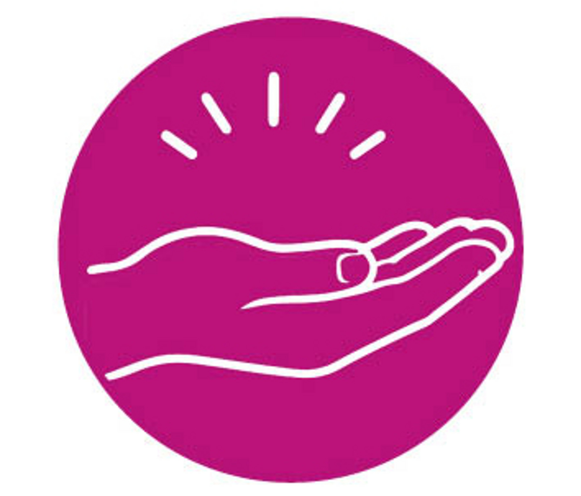 Icon geöffnete Hand. 