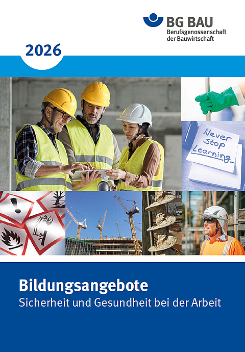 Titelbild der BG BAU Seminarbroschüre 2026 